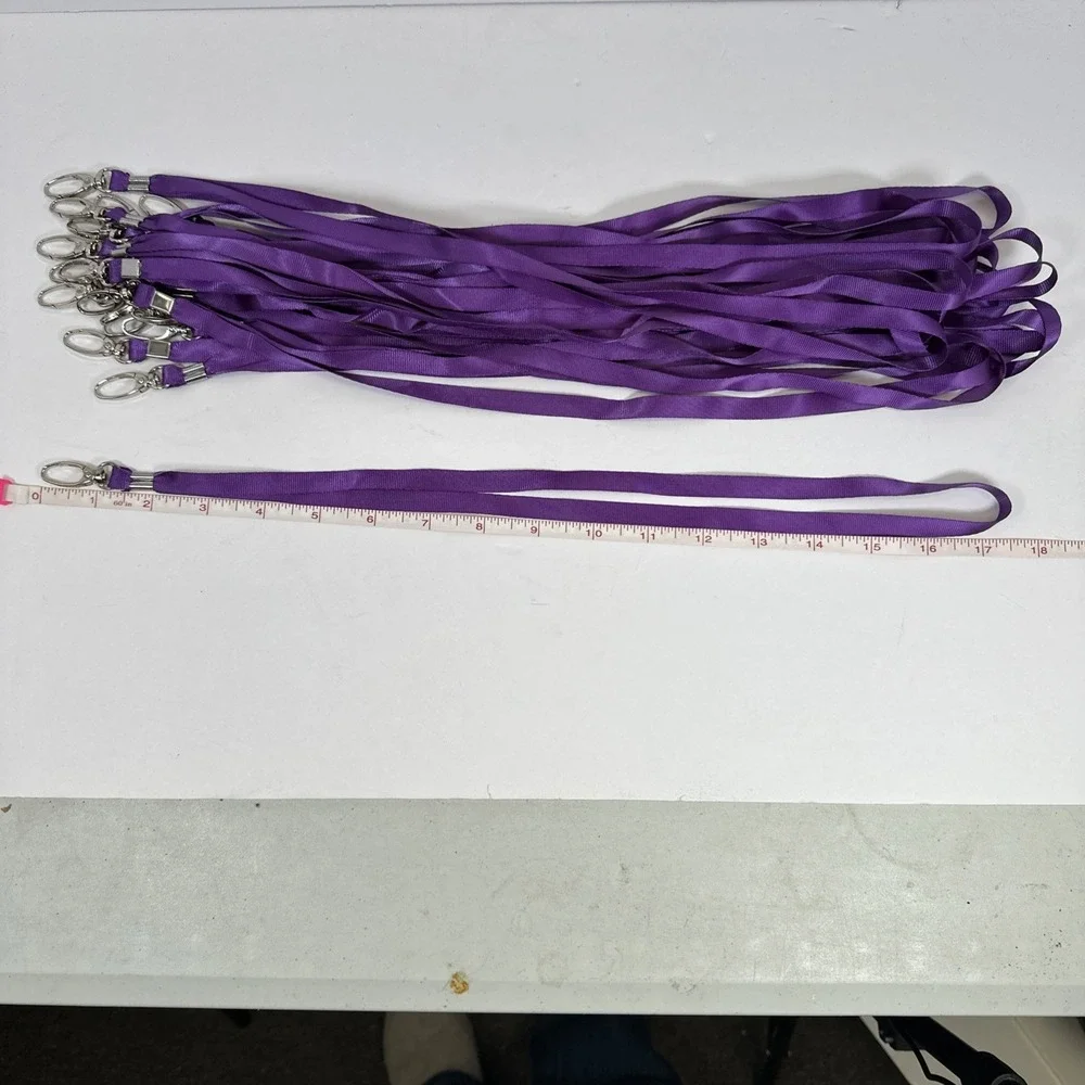 20 Pcs Lanyards Purple Lanyard for Id Badges Nylon Lanyard Bulk Clip Swivel Hook